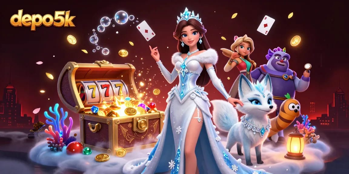 Engage with depo 5k as you discover vibrant casino elements in a stunning 3D illustration.