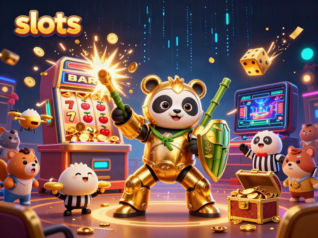 Exciting slot machine jackpot explosion featuring cartoon characters in a casino setting.