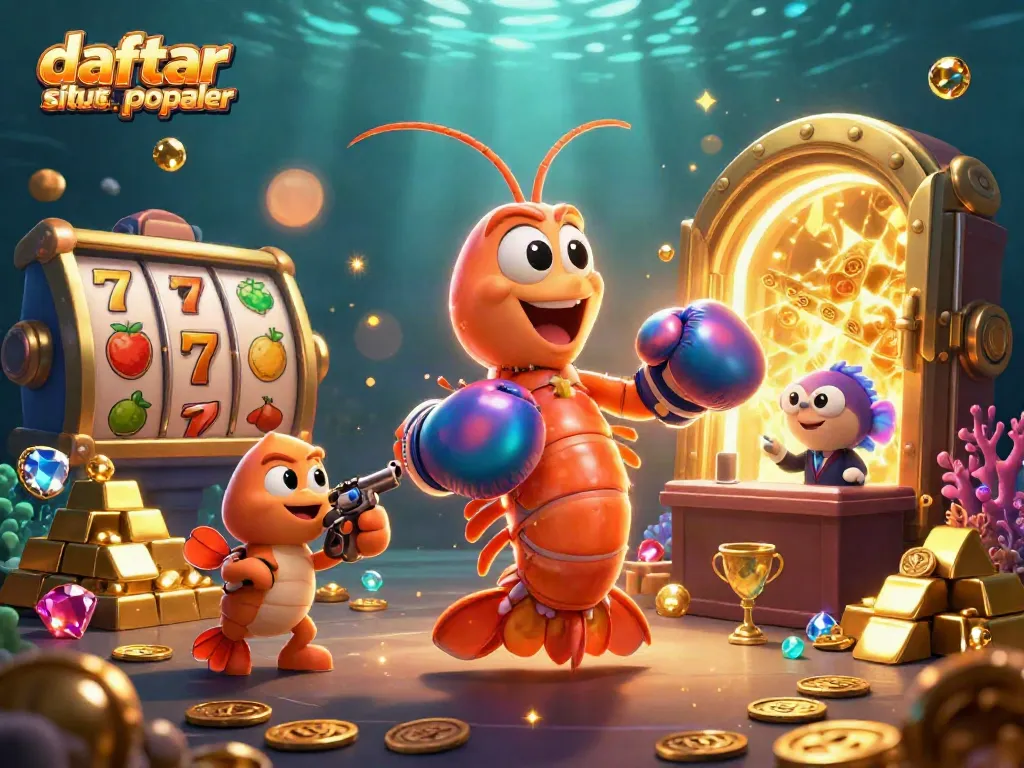 Jelajahi daftar situs slot populer dengan ilustrasi 3D menarik dan slot bertema kasino.