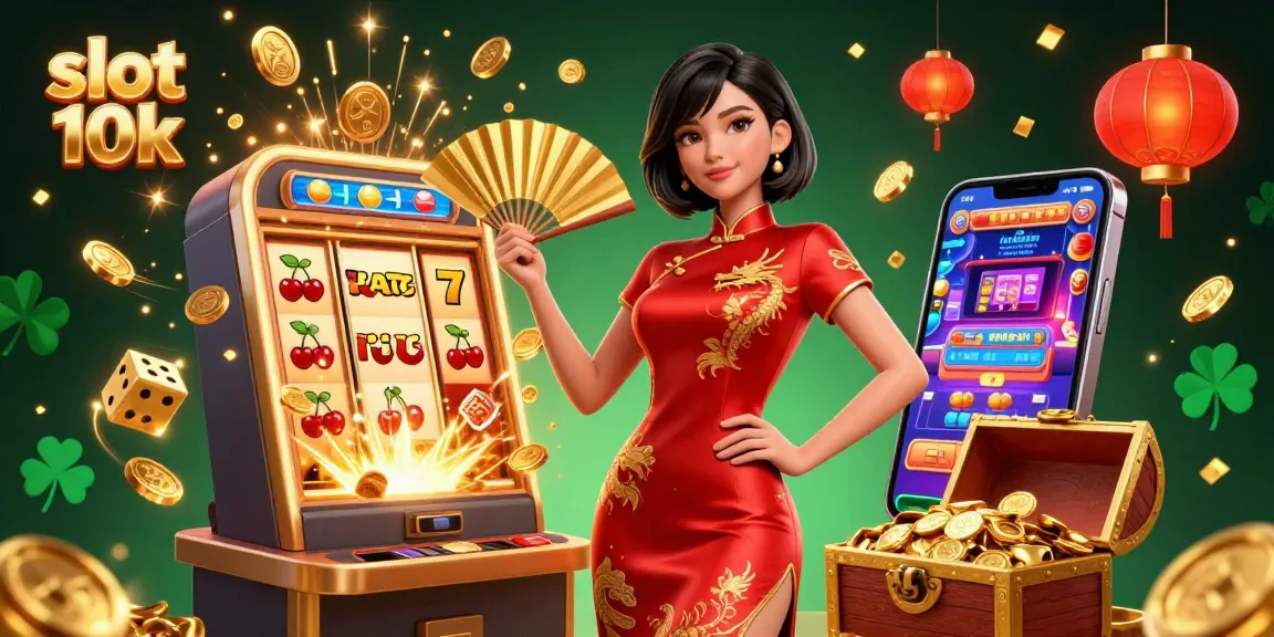 Winning strategies with slot 10k illustrated in a vibrant casino scene bursting with excitement.