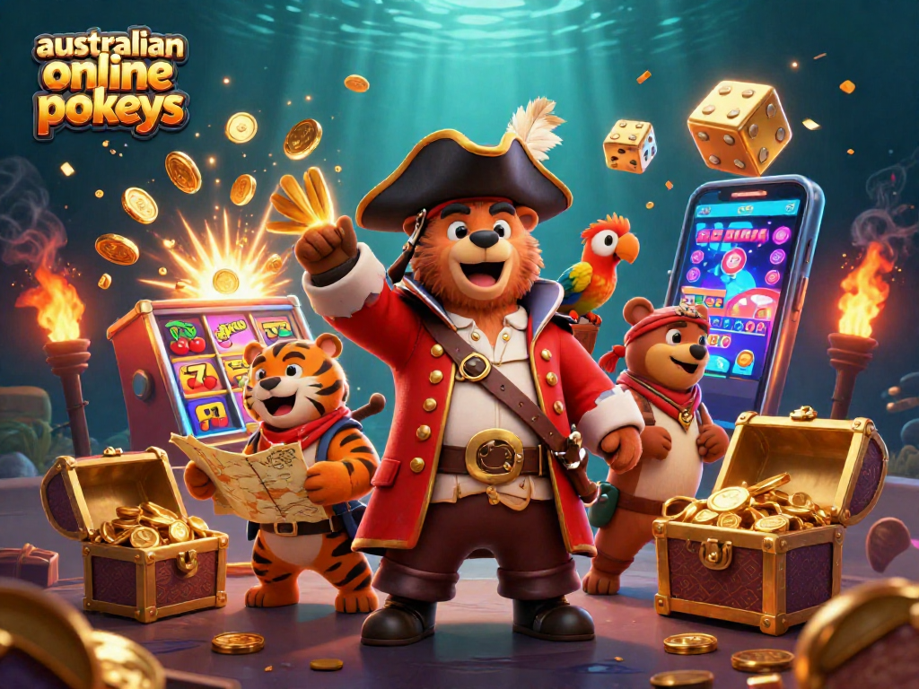 Spin to win with australian online pokies featuring colorful characters and dynamic gameplay elements.