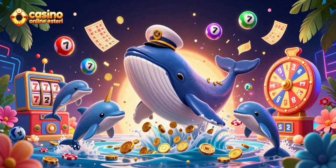 Scopri l'emozione dei casino online esteri con personaggi vivaci ed elementi jackpot in un'illustrazione dinamica in 3D.