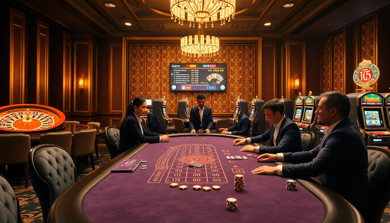 Experience vibrant gambling excitement with poker tables and slots from https://hanoiculturetravel.com/ set in a luxurious casino.