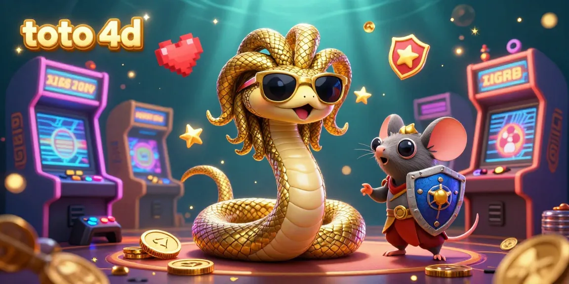 Experience the thrill of toto 4d with Medusa and a warrior mouse in a vibrant 3D casino scene.