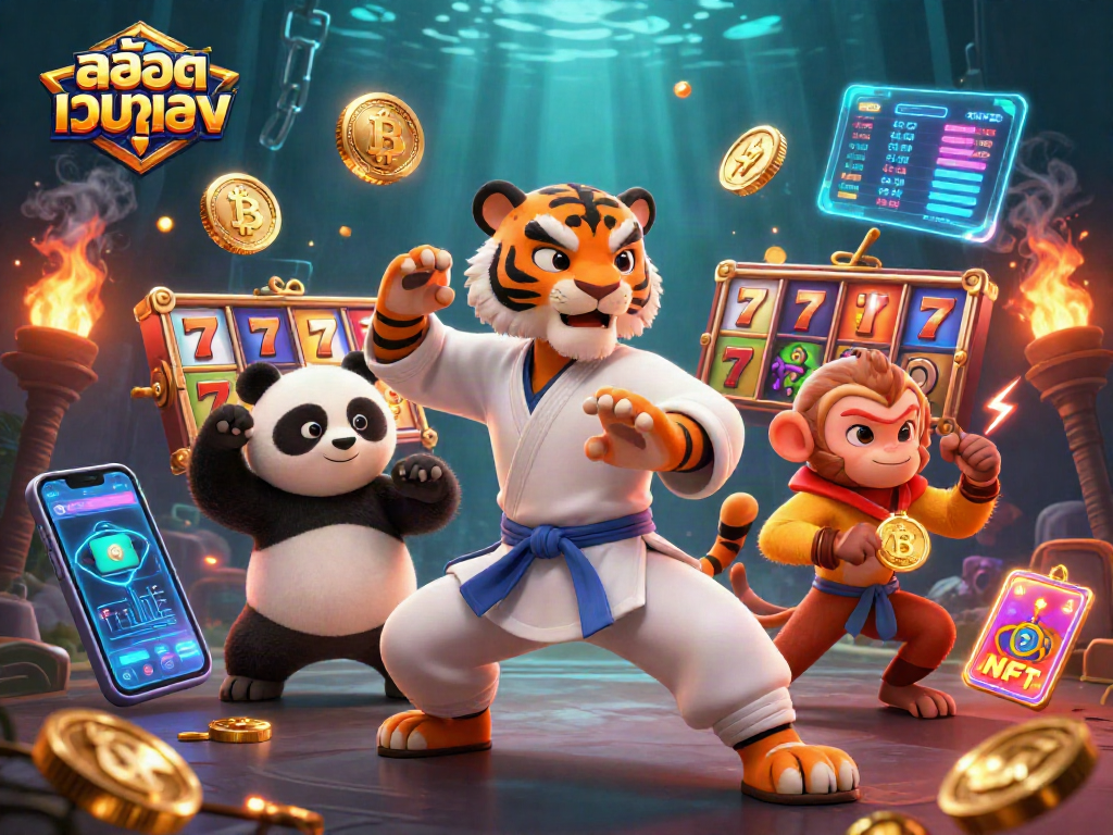 Engage with สล็อตเว็บตรง by witnessing a kung fu tiger mastering a jackpot alongside a playful monkey.