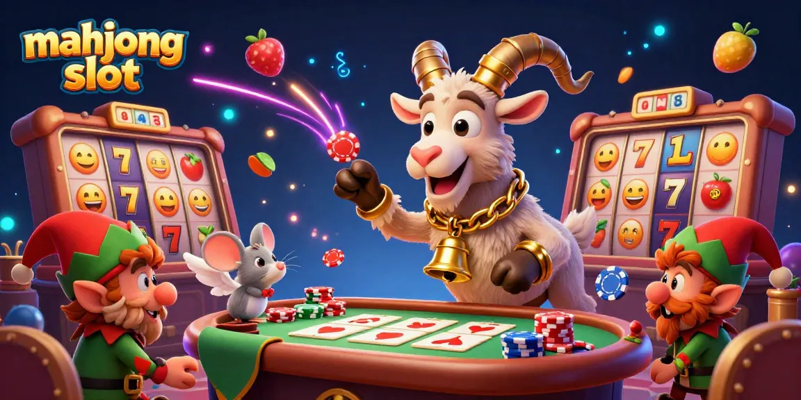 Experience the thrill of mahjong slot action in an exciting casino scene, with energetic characters and vivid visuals.