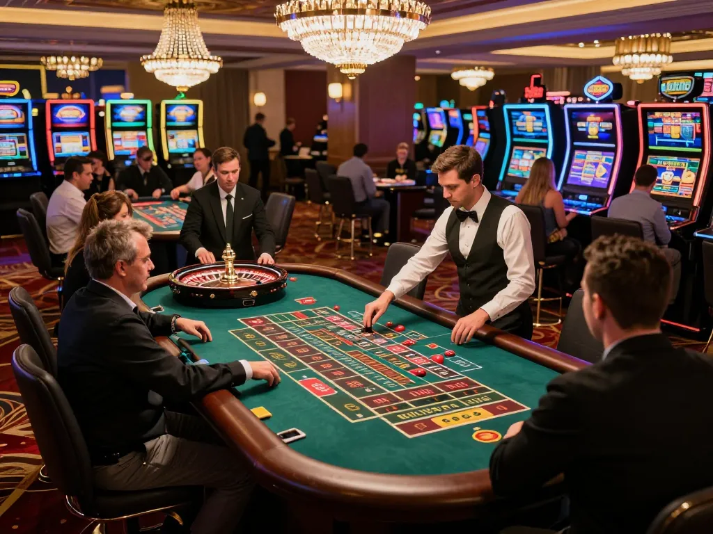 Players engaging at a roulette table, highlighting 388bet's thrilling casino gaming atmosphere.