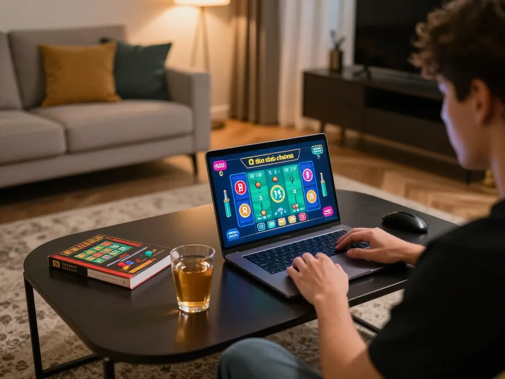 xóc đĩa online gameplay at home with cozy setup and strategic preparation