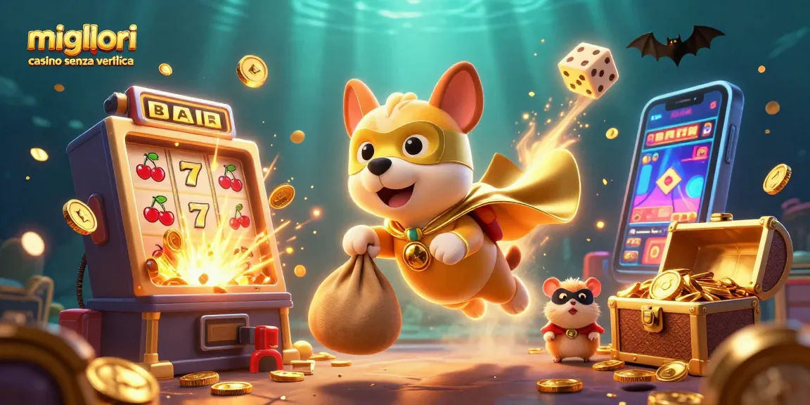 Vinci alla grande nei migliori casino senza verifica con un cane supereroe 3D e giochi da casinò vibranti tutt'intorno.