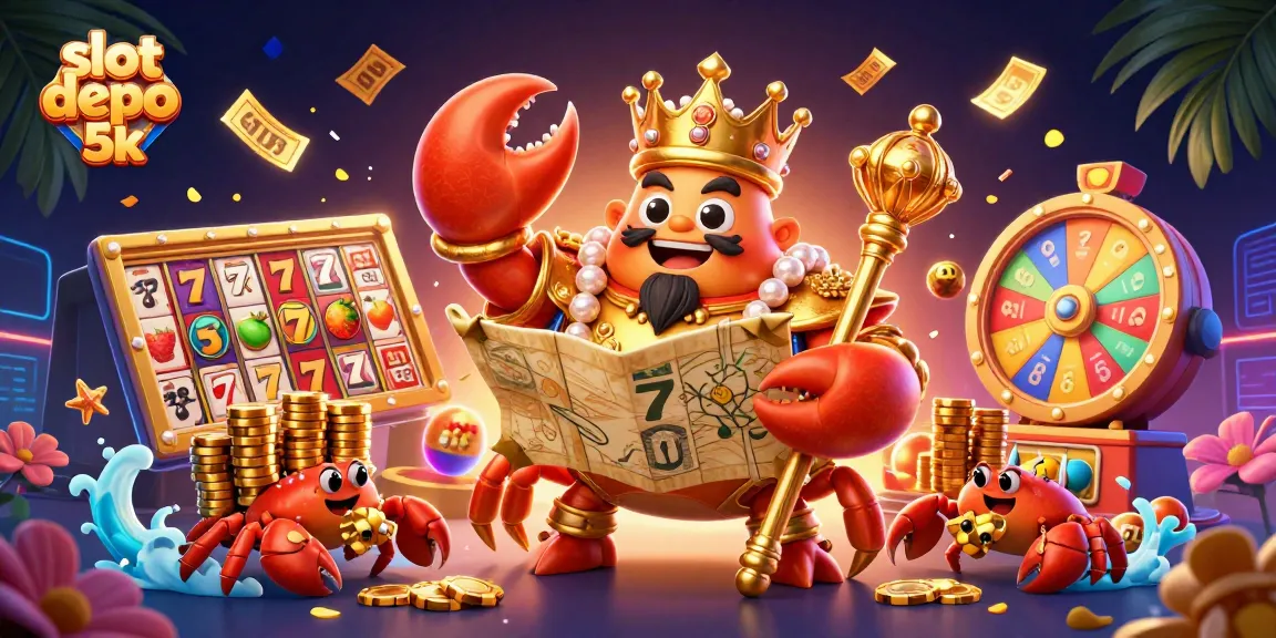Experience thrilling wins at slot depo 5k with our vibrant slot games illustration showcasing dynamic scenes.