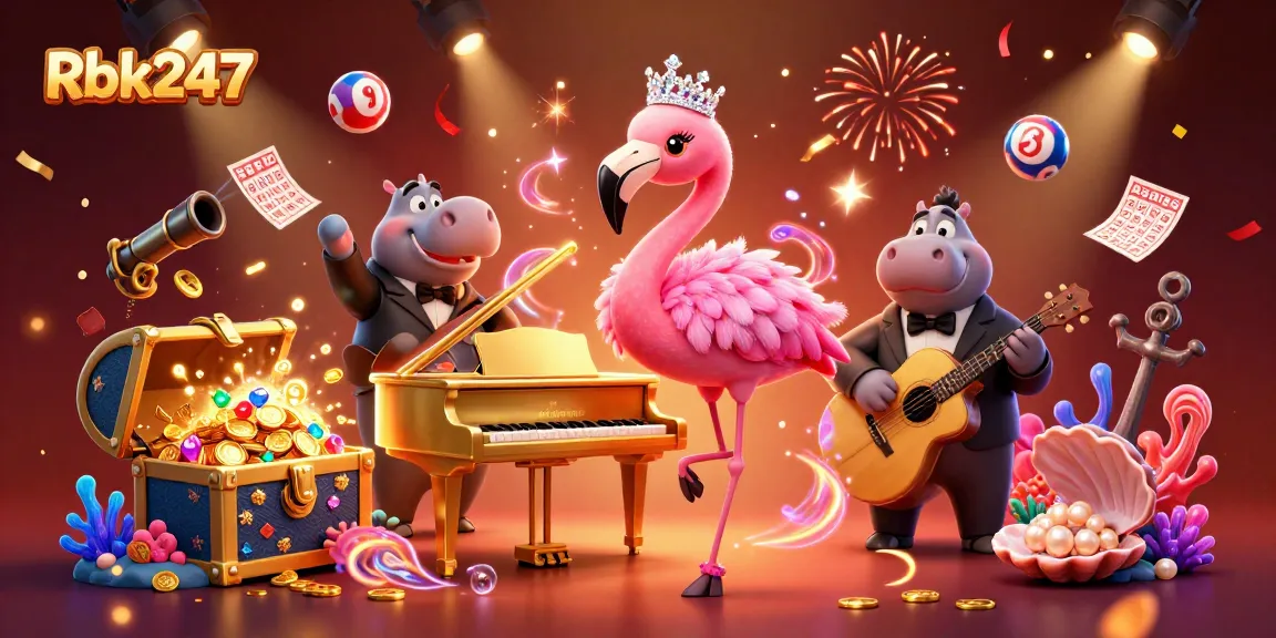Engage with exciting Rbk247 lottery strategies featuring colorful balls and vibrant casino characters.
