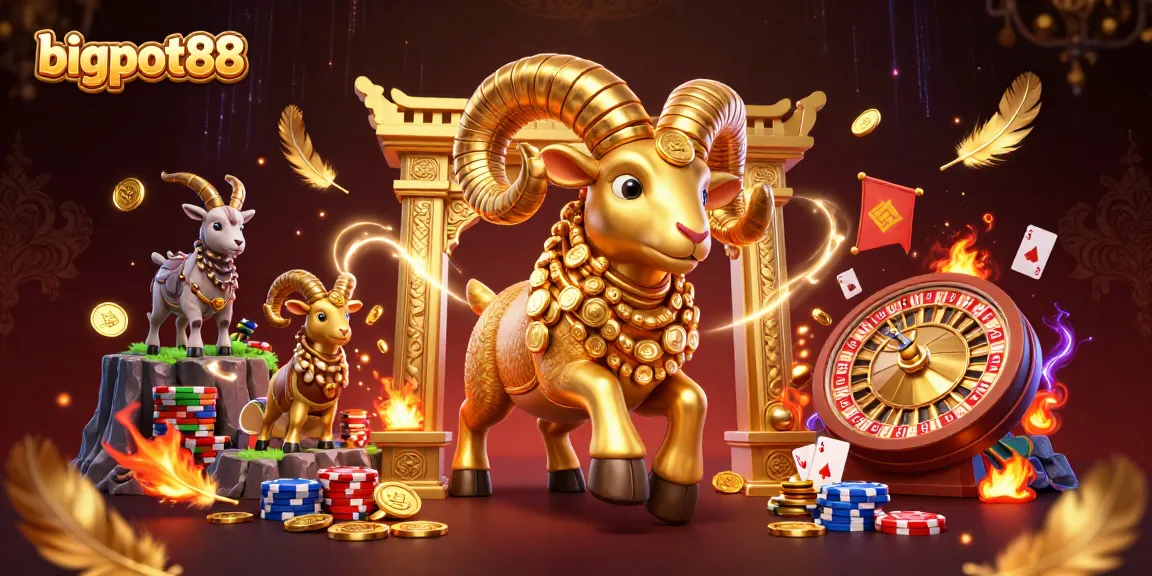 Spin the reels and win big at bigpot88 with golden ram and vibrant casino elements.