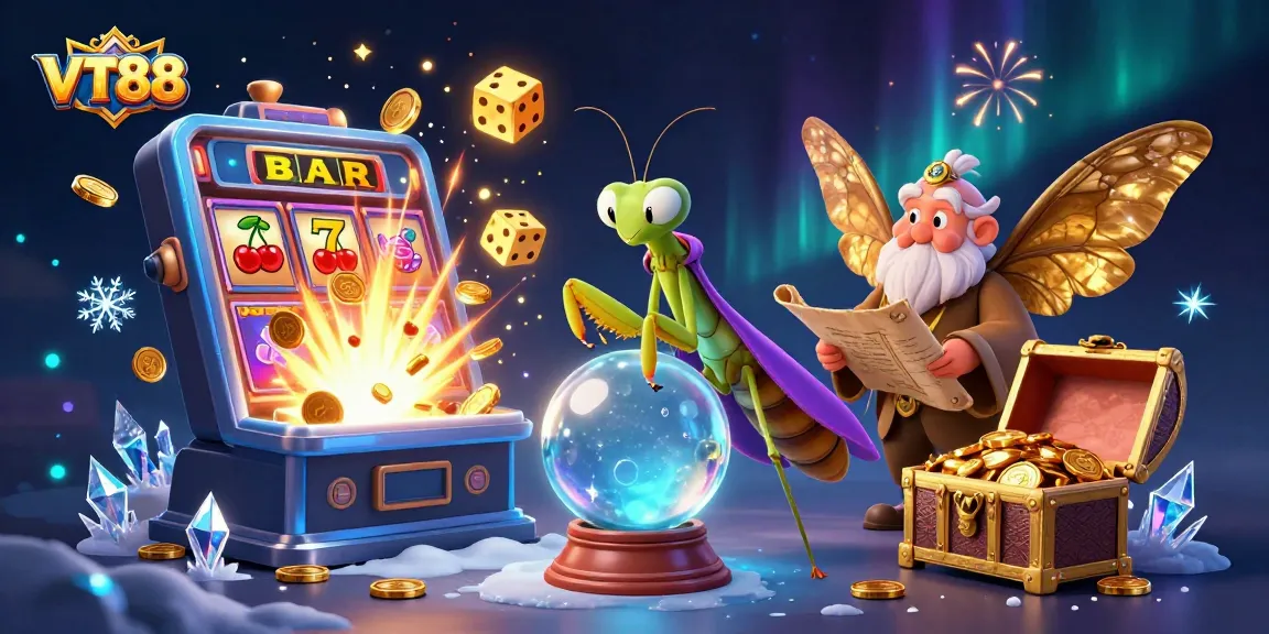 Experience the excitement of VT88 with a vibrant casino-themed illustration featuring dynamic elements.