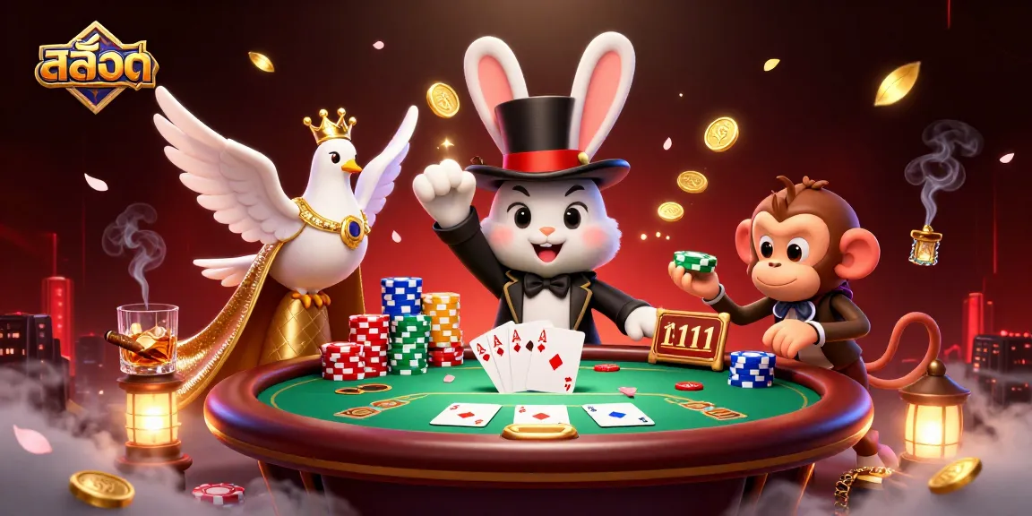 Spin the reels and win big with สล็อต featuring a magician rabbit and poker characters.