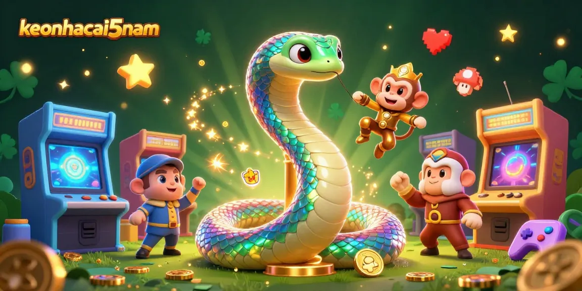 Engage with keonhacai5nam through a vibrant 3D illustration showcasing dynamic casino game action and colorful revelry.