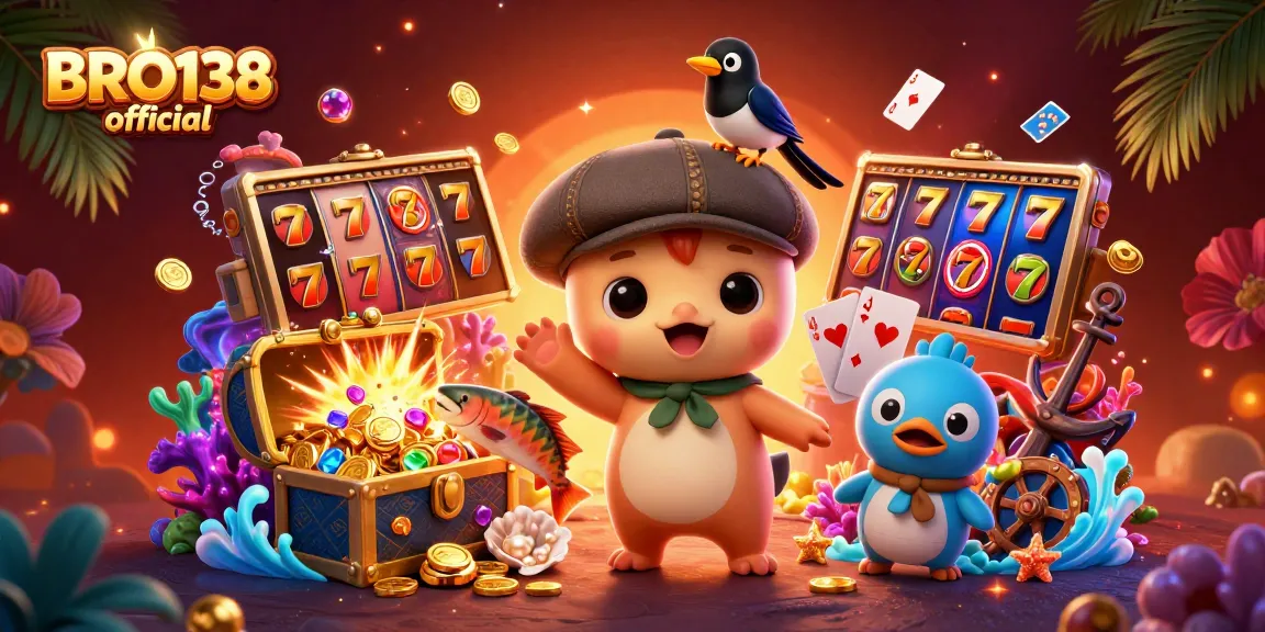 Engage with captivating slot games at BRO138 official, featuring cute Nessie and dazzling treasures.