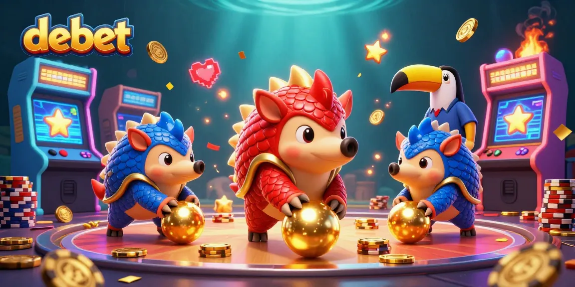 Experience the thrill of debet as rival pangolins bowl through poker chips in this vibrant digital casino scene.
