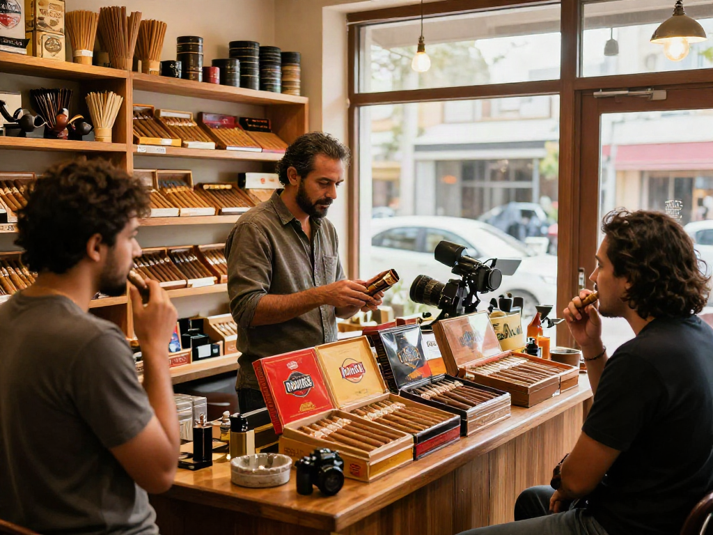 rokok88 tobacco shop displaying premium brands with warm inviting ambiance