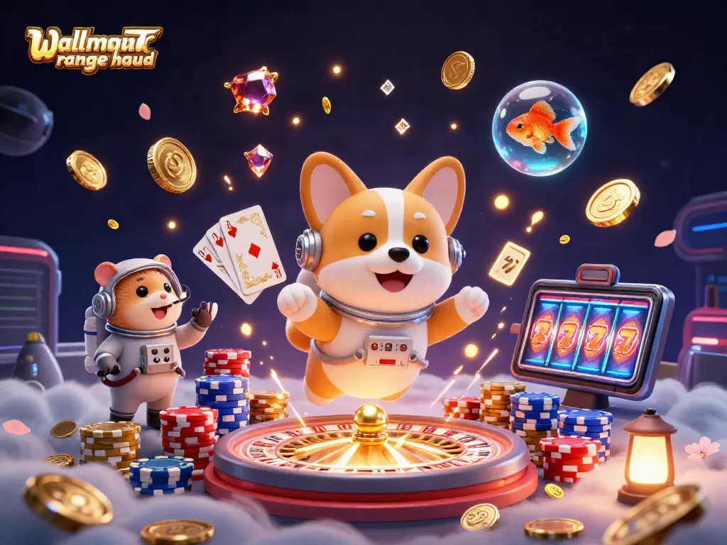 Explore engaging gaming with a wall mount range hood amid drifting coins and vibrant casino visuals.