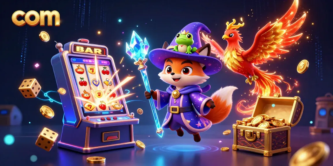 Witness the enchanting com-themed casino adventure with magical characters and vibrant game elements.