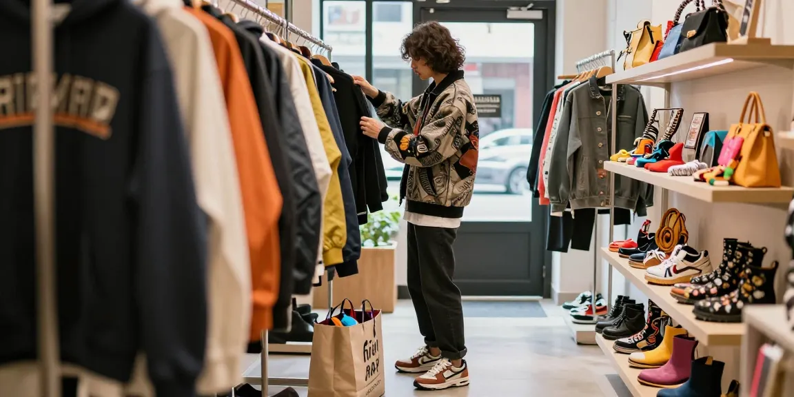 Individual exploring stylish 레플리카 fashion items in a chic boutique.