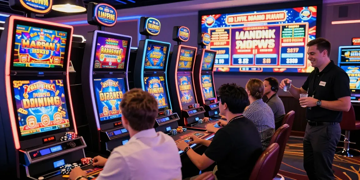 Exciting online gaming scene with players at slot depo 1000 machines enjoying the thrill of winning.