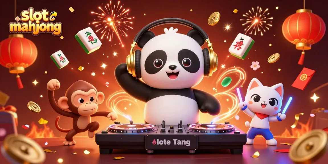 Experience exciting slot mahjong gameplay with vibrant characters and captivating elements in this detailed illustration.