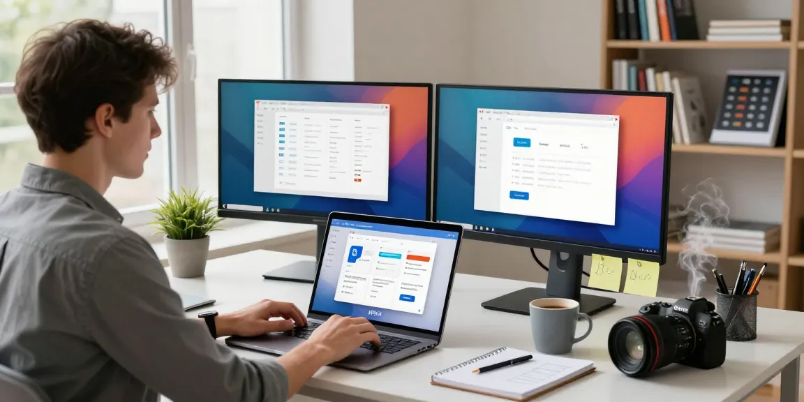 Download WPS Office in a modern home office with vibrant office setup