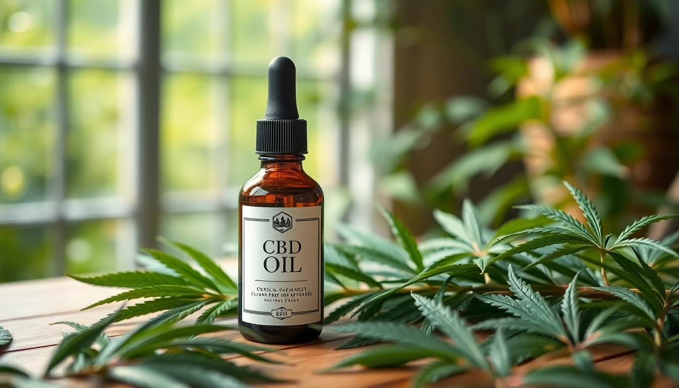 Showcase CBD Oil bottle with hemp leaves, highlighting natural wellness and relaxation.