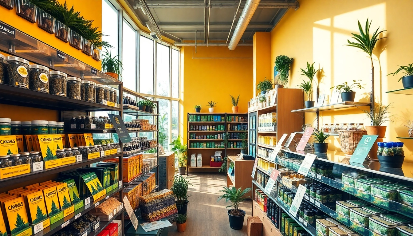 Discover a variety of vibrant cannabis products in a welcoming Weed Store setting.