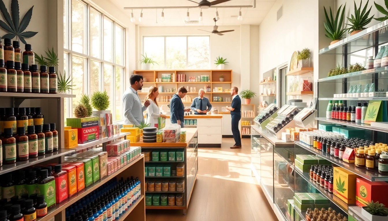 Explore a vibrant Weed Store with various cannabis products and friendly staff.