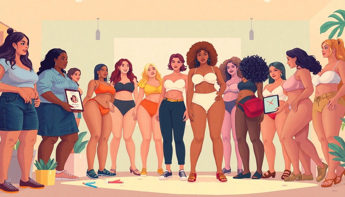 Search OnlyFans by body type showcasing diverse creators in a vibrant community setting.